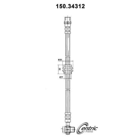 Centric Parts Brake Hose, 150.34312 150.34312